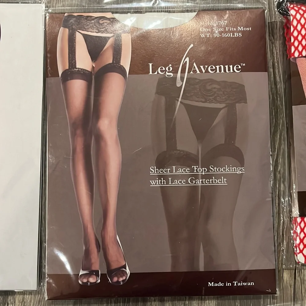 Leg Avenue assortment of stocking and hosiery pantyhose garterbelt